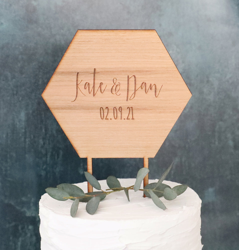 
                  
                    Personalised Geometric Wedding Cake Topper
                  
                