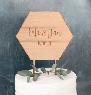 
                  
                    Personalised Geometric Wedding Cake Topper
                  
                