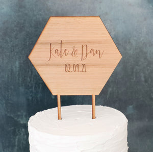 
                  
                    Personalised Geometric Wedding Cake Topper
                  
                