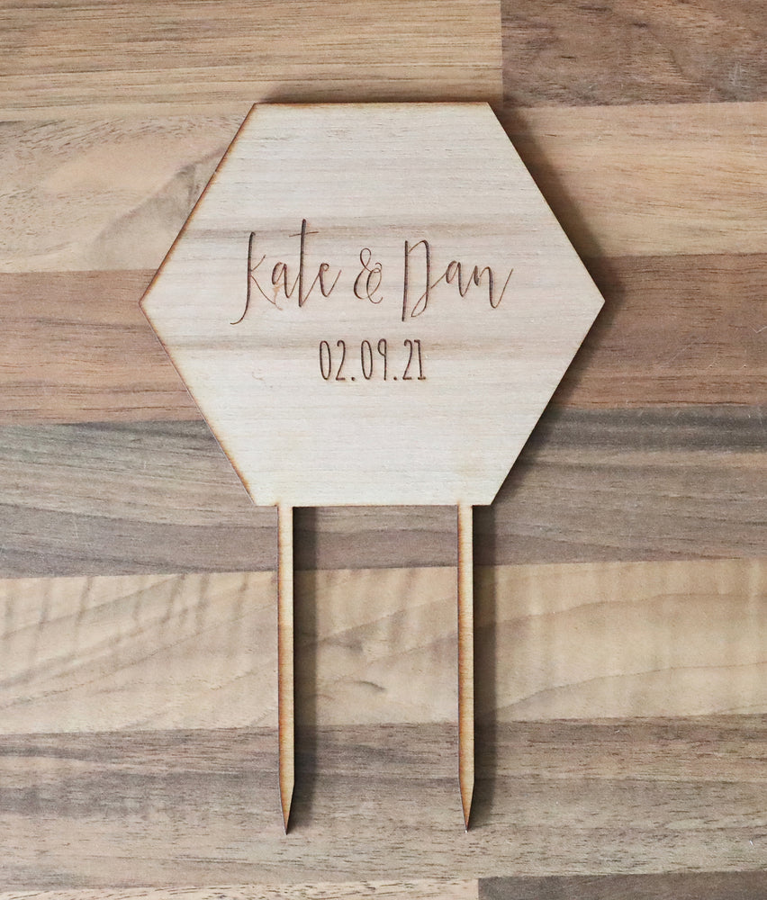 
                  
                    Personalised Geometric Wedding Cake Topper
                  
                