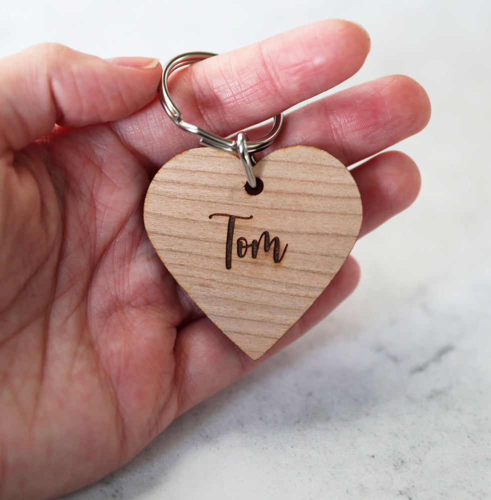 
                  
                    Personalised Wooden Heart Keyring
                  
                