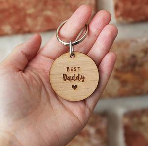 
                  
                    Personalised "Best Daddy" Keyring - Wooden
                  
                