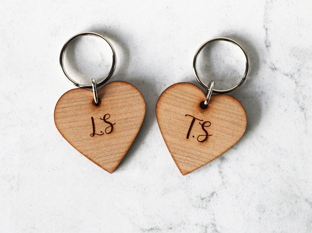 
                  
                    Personalised Wooden Heart Keyring
                  
                