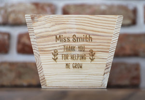
                  
                    Personalised Teacher Plant Pot - Wooden
                  
                