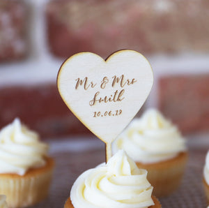 
                  
                    Personalised Mr and Mrs Cupcake Topper - Wooden
                  
                