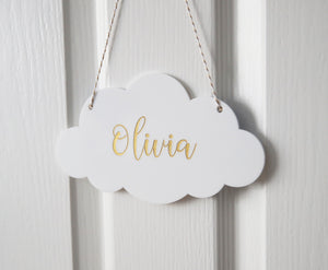 
                  
                    Personalised Cloud Sign Gold and White
                  
                