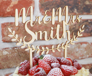 
                  
                    Personalised Mr and Mrs Wedding Cake Topper - Wooden
                  
                