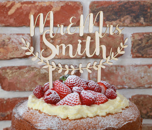 
                  
                    Personalised Mr and Mrs Wedding Cake Topper - Wooden
                  
                