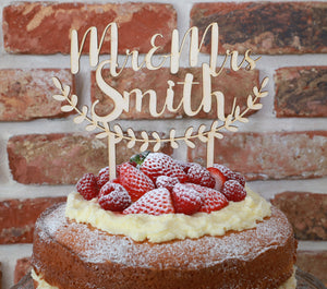 
                  
                    Personalised Mr and Mrs Wedding Cake Topper - Wooden
                  
                