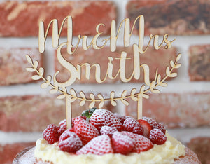 
                  
                    Personalised Mr and Mrs Wedding Cake Topper - Wooden
                  
                
