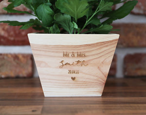 
                  
                    Personalised Mr and Mrs Plant Pot - Wooden
                  
                
