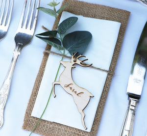 
                  
                    Personalised Stag Wedding Place Setting - Wooden
                  
                