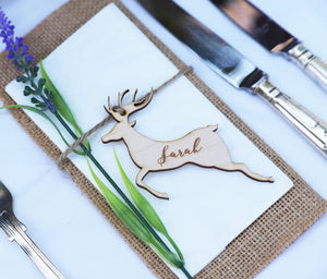 
                  
                    Personalised Stag Wedding Place Setting - Wooden
                  
                