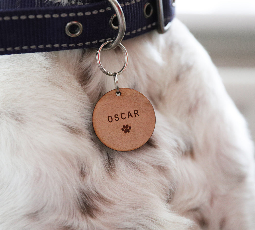 
                  
                    Personalised Circular Dog Tag - Wooden
                  
                
