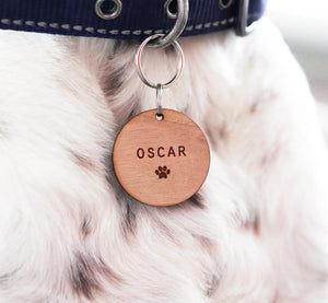 
                  
                    Personalised Circular Dog Tag - Wooden
                  
                